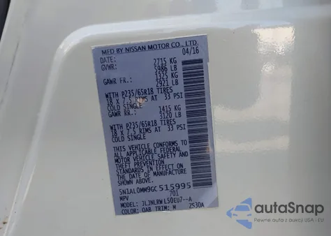 2016 Infiniti Qx60 from USA, damaged, VIN 5N1AL0MM9GC515995